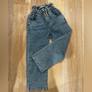 Shein Girls Paperbag Waist Button Fly Jeans